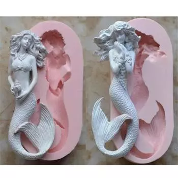 Mermaid Silicone Mold Fondant Cake Decorating Tools Fishtail Chocolate Mould Birthday Wedding Gumpaste Sugarcraft Baking
