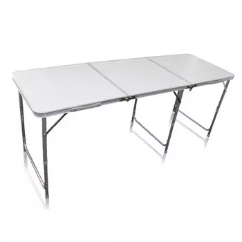 MERMONT Уличный стол, большой складной, 180 см x 60 см, регулируемый по высоте, компактный алюминиевый стол для кемпинга, рыбалки, семинаров, мероприятий