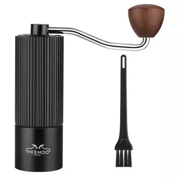 MERMOO YILAN ручная кофемолка, кофемолка из алюминиевого сплава, ручная ступка с ЧПУ из нержавеющей стали, емкость 25 г, металлическая кофемолка