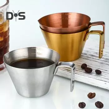 Мерная чашка для эспрессо из нержавеющей стали со шкалой, мини-чашка емкостью 100 мл с ручкой, точная мерная чашка пищевого качества для кофейного молока 100ML