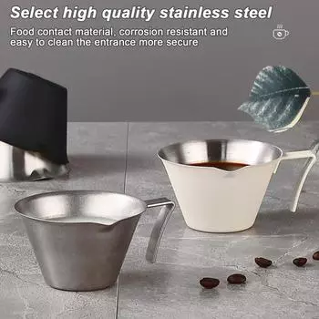 Мерная чашка для эспрессо из нержавеющей стали, 100 мл, двойная чашка для дозирования кофейных зерен, молоко 100ML серебряный