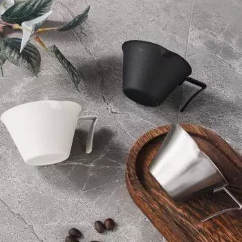 Мерная чашка для эспрессо из нержавеющей стали, 100 мл, двойная чашка для дозирования кофейных зерен, чашка для вспенивания молока, соуса, кухонные аксессуары для кафе 100ML серебряный