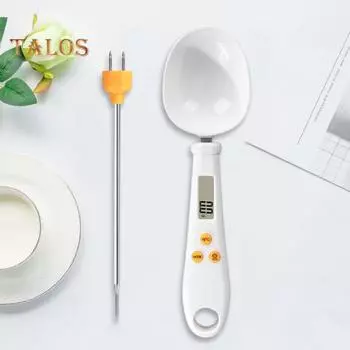 Мерная ложка для еды 800 г / 0,1 г Высокоточные цифровые весы с ЖК-дисплеем Многофункциональная ложка для собак, кошек и птиц чёрный