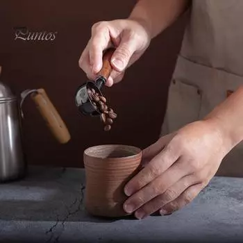 Мерная ложка для кофе с деревянной ручкой, пищевой класс, не содержит BPA, высокоценная ложка для чая и кофе, кухонный аксессуар S серебряный