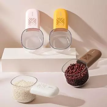 Мерная ложка для кофе со съемной ручкой, прозрачная шкала, контейнер для хранения зерен, чая, сахара жёлтый