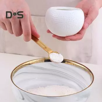 Мерная ложка для кофе со шкалой, конструкция с двойной головкой, полированная поверхность, нержавеющая мерная ложка для сахарного порошка