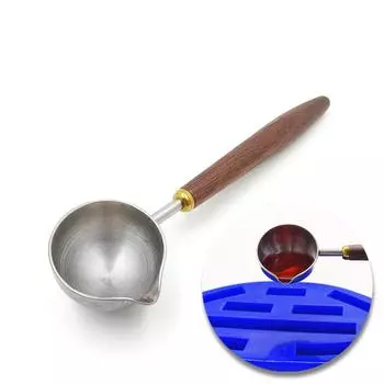 Мерная ложка для зубного воска Ложка для плавления воска из нержавеющей стали с деревянной ручкой Лабораторные зубные протезы Лабораторные восковые зубы 1 piece