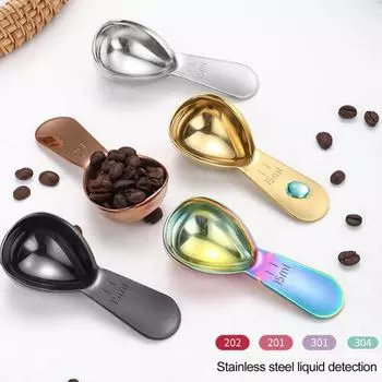 Мерная ложка из нержавеющей стали 304, пищевая короткая ручка, сухое молоко золотистый