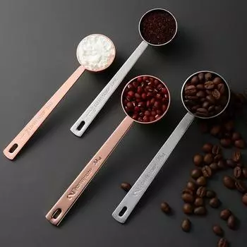 Мерная ложка из нержавеющей стали, кофейная ложка с длинной ручкой, мерная ложка из розового золота для сахара, пудры, специй, кухонные принадлежности
