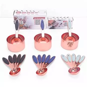 Мерная ложка из розового золота из нержавеющей стали, набор из 5 предметов, инструменты для выпечки тортов своими руками, кухонные принадлежности