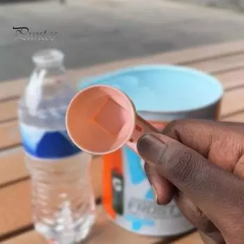 Мерная ложка с воронкой 2-в-1, противопроливаемая воронка, ползунок, кухонная ложка для измерения сухого молока, кофе, протеинового порошка чёрный