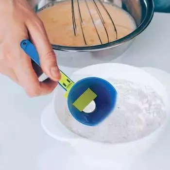 Мерная ложка Воронка Раздвижная конструкция Кофейная воронка Бутылка для воды Воронка для порошка Кухонные принадлежности для выпечки синий