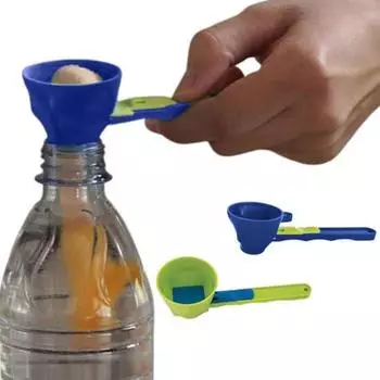 Мерная ложка-воронка для протеинового порошка, кулинарный ингредиент, длинная ручка, совок, кухонный инструмент для добавок зелёный