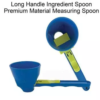 Мерная ложка Yousheng, воронка для протеинового порошка, кулинарный ингредиент, длинная ручка, совок, кухонный инструмент для добавок и приготовления пищи синий