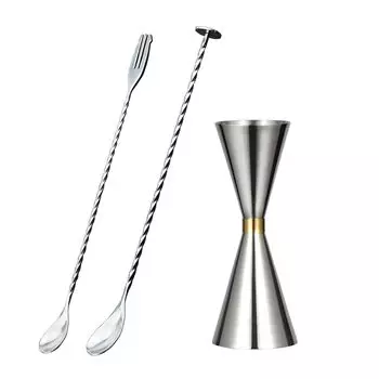 Мерный стакан DFsucces, нержавеющая сталь, мерный стакан для коктейлей, градуированный, с двойной головкой, серебристый, 30/45 мл (30/45мл)