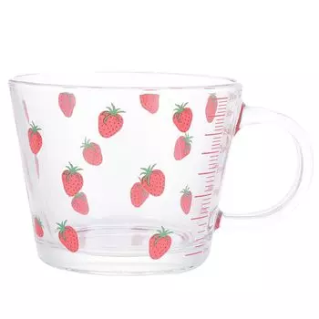 Мерный стакан для клубники 350 мл/12 унций - закаленное стекло, ручка - идеально подходит для молока, сока, капучино - точные измерения 301-400ml