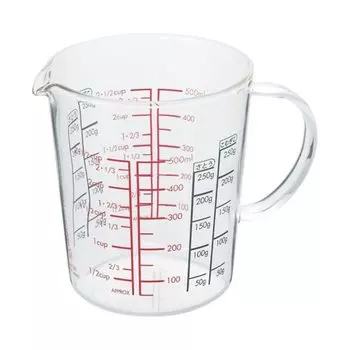 Мерный стакан HARIO широкий из термостойкого стекла с ручкой Multi 500 мл Сделано в Японии CMJW-500