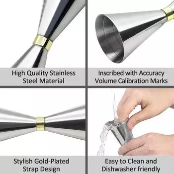 Мерный стакан из нержавеющей стали, джиггер для коктейлей, джиггеры из нержавеющей стали, шейкер для коктейлей, джиггер для бара, домашнего бармена, вечеринки