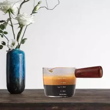 Мерный стакан из термостойкого стекла, деревянная кружка, инструмент для модуляции молока Gala