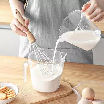 Мерный стакан с градуированной бытовой пищевой выпечкой, большой емкости, устойчивый к высоким температурам, ML, мерный стакан для воды, кухонный венчик 300ML 12.5*9cm прозрачный