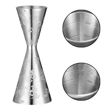 Мерный стакан WOMLEX, весы, джиггер, коктейльный стакан для виски, интегрированный, нержавеющая сталь, 30 мл (Пикси, / 60мл) серебряный