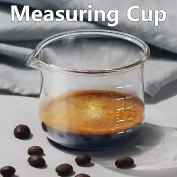 Мерный стаканчик для унции кофе эспрессо, стеклянный, мини, квадратный, многофункциональный, утолщенный, простой, термостойкий, для дозирования кофе