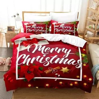 Merry Chrismas Santa Bedding Set Boys Girls Twin Queen Size Duvet Cover Pillowcase Bed Kids Adult Fashion Home Textileextile 70x133cm 2pcs