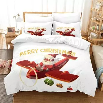 Merry Christmas Bedding Set Children Duvet Cover Set Fashion Quilt Cover Boys and Girls Christmas Comforter Cover Bedding Sets 70x133cm 2pcs