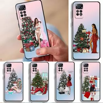 Merry Christmas Girl Tree Silicone Funda Case Coque for Realme 6 5 9i 8i 7 5s V25 6s Narzo 7i 8 9 Pro 8 9 5G SE C17 7Pro 9Pro Realme 5(5i 5s 6i)