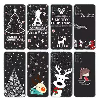 Merry Christmas In Winter Clear Case For Samsung Galaxy A52 A12 A51 A32 A21s A71 A32 A22 50 A70 A31 A72 5G Phone Cover Samsung A03
