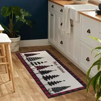 Merry Christmas Kitchen Mat Set (1/2/3 pieces) Christmas Tree suitable for holiday decoration door mats in living rooms,dining a 400MMx600MM