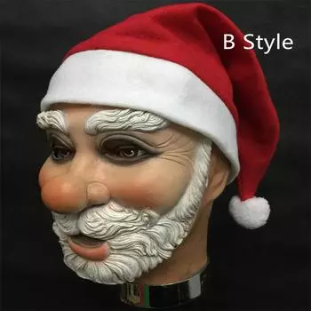 Merry Christmas Santa Claus Latex Mask Santa Claus Masquerade Dress Xmas Party