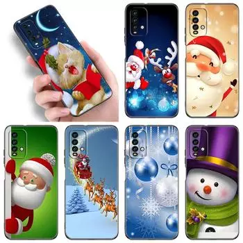 Merry Christmas Snowman Phone Case For Xiaomi Redmi Note 5 6 9T K20 K40 K50 Pro 7A 8A 9A 9C 9i 10A 10C A1 S2 TPU Black Cover Redmi Note 5(Pro)