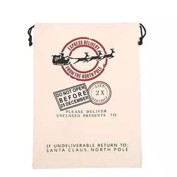 Merry Large Canvas Christmas Santa Sack Xmas Stocking Reindeer Gift Bag Storage Style 1