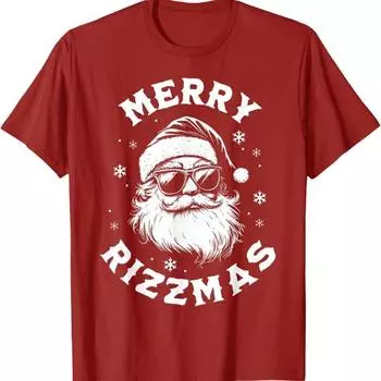 MERRY RIZZMAS Christmas Fun Printed Cotton Pullover Casual Loose Top T-Shirts Women’s S