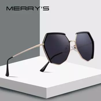MERRY S DESIGN Женские роскошные поляризованные солнцезащитные очки с металлическими дужками, защита UV400, S 6229 чёрный