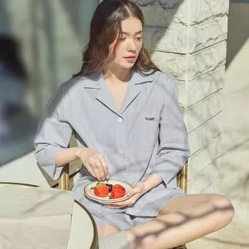 [MERRY][SET] Веселый пижамный комплект без сезона - Черная полоса 90