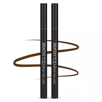 Merry Sword Lil Tattoo Brush Pen Liner Eyeliner 0.4g, matte brown, 2 pcs.