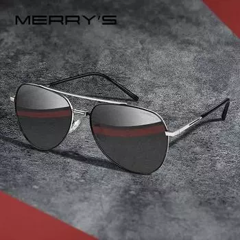 MERRYS DESIGN мужские классические солнцезащитные очки-пилоты в авиационной оправе HD поляризационные солнцезащитные очки для вождения UV400 чёрный