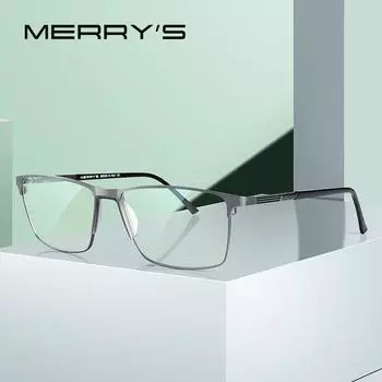 MERRYS DESIGN Мужские очки для чтения с защитой от синего света UV400 Очки для компьютера Очки из титанового сплава +1,00 +1,50 +2,00 +2,50 S2170FLH +0 чёрный