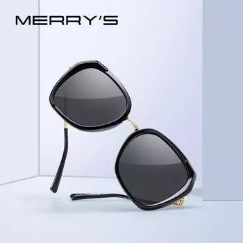 MERRYS DESIGN женские модные солнцезащитные очки женские роскошные брендовые трендовые поляризационные солнцезащитные очки UV00 чёрный