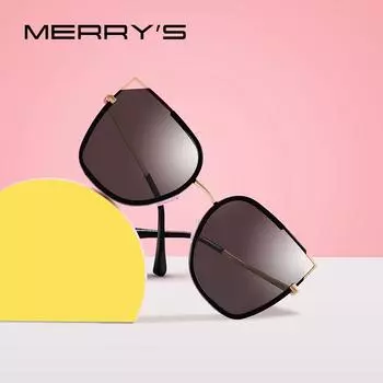 MERRYS DESIGN женские поляризационные солнцезащитные очки «кошачий глаз», роскошные женские модные очки UV400 S6262 чёрный