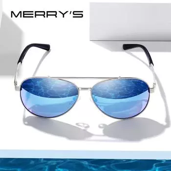 MERRYS мужские классические солнцезащитные очки-пилот в авиационной оправе HD поляризационные солнцезащитные очки для мужчин вождения UV400 чёрный
