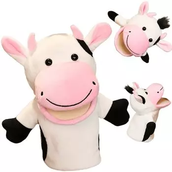 merrytime Ручная кукла-марионетка Мягкая игрушка-марионетка Кукольное представление Чревовещание Дети Собака Кошка Домашние животные будут наслаждаться Уроки движения ног и рта Травма