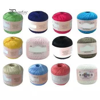 Мерсеризованный хлопковый шнур, пряжа для вышивания, вязания крючком, кружевных украшений 12