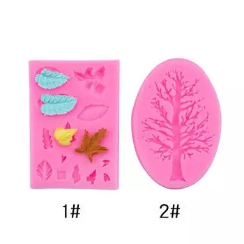 Мертвое дерево, кипарис, рождественская елка, маленькое дерево, разноцветные листья, кленовый лист, серия Sen, украшение, помадка для торта, шоколад розовый