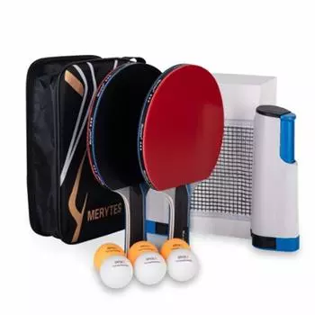 Merytes Portable Table Tennis Racket Portable Table Tennis Set 2 Ракетки 6 Шариков Для Пинг-Понга Товары Для Настольного Тенниса Ракетка Для Настольного Тенниса Мяч Для Настольного Тенниса