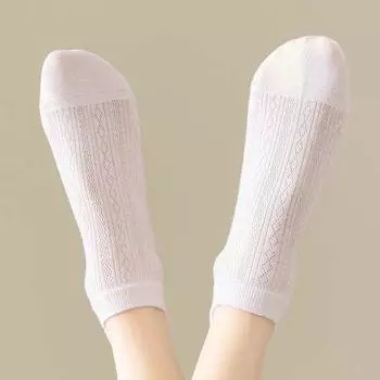 Mesh Ankle Socks Cotton Boat Socks Fashion Women Short Socks Spring белый