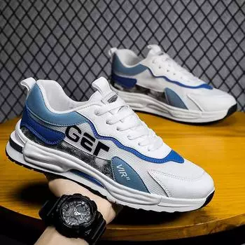 Mesh breathable casual shoes 2025 four seasons new fashion trend sports running shoes platform-soled versatile dad shoes men 39