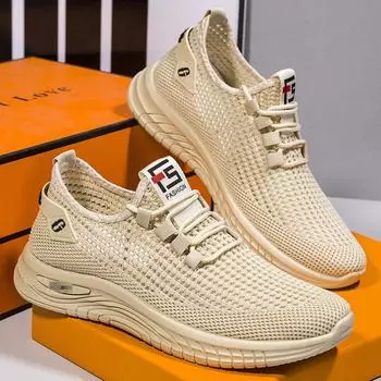 Mesh breathable casual shoes fashion trend summer new comfortable and lightweight men s sports shoes versatile fashion single shoes 39 чёрный